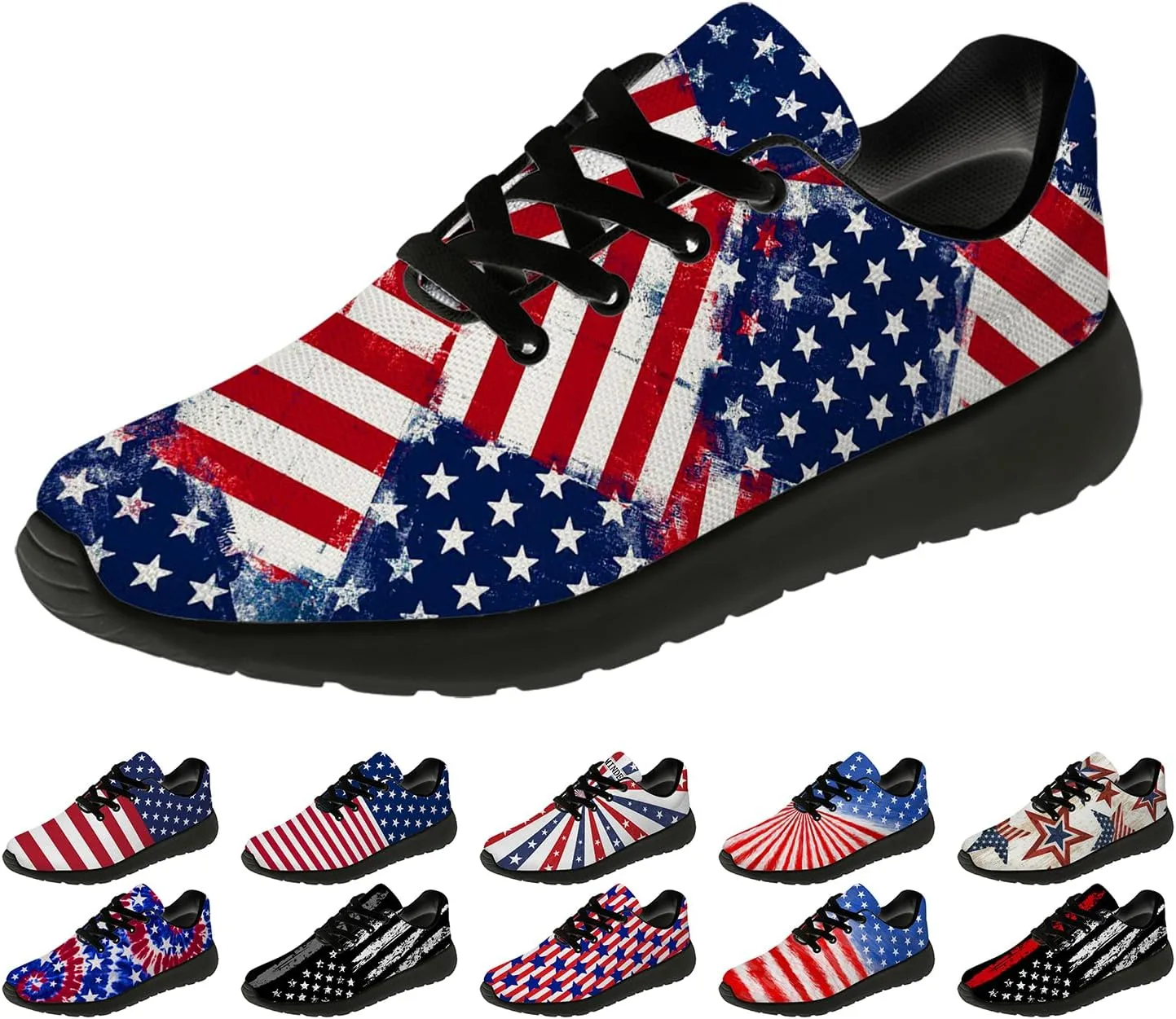 Flag Shoes for Women Men Running Shoes Lightweight Tennis Sneakers Patriotic Shoes Gifts