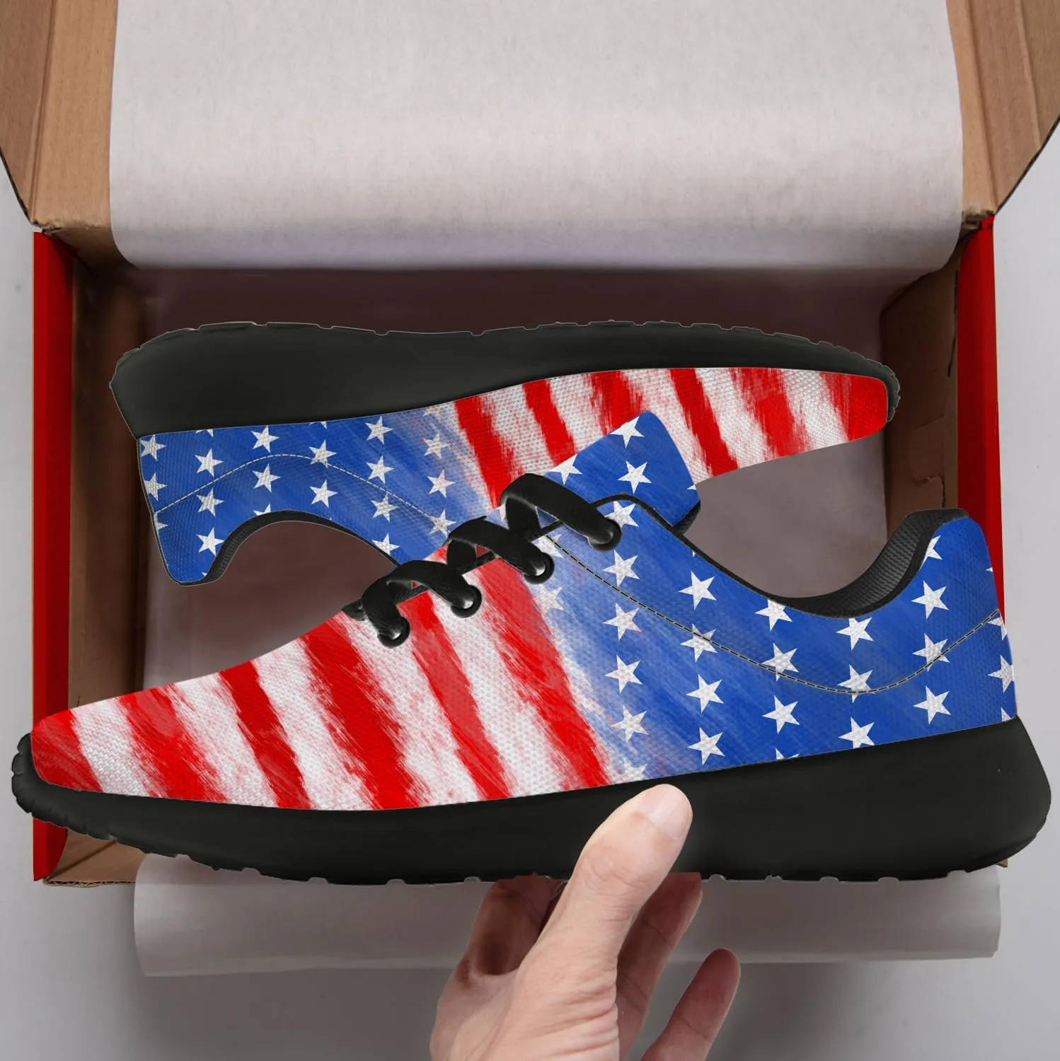 Flag Shoes for Women Men Running Shoes Lightweight Tennis Sneakers Patriotic Shoes Gifts