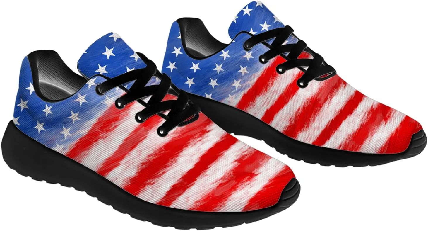 Flag Shoes for Women Men Running Shoes Lightweight Tennis Sneakers Patriotic Shoes Gifts
