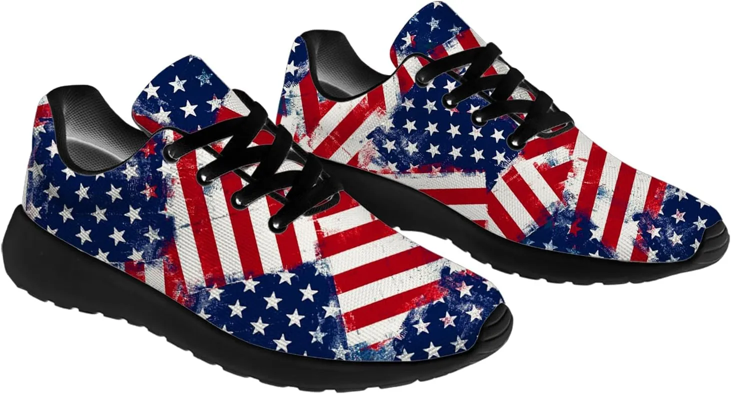 Flag Shoes for Women Men Running Shoes Lightweight Tennis Sneakers Patriotic Shoes Gifts