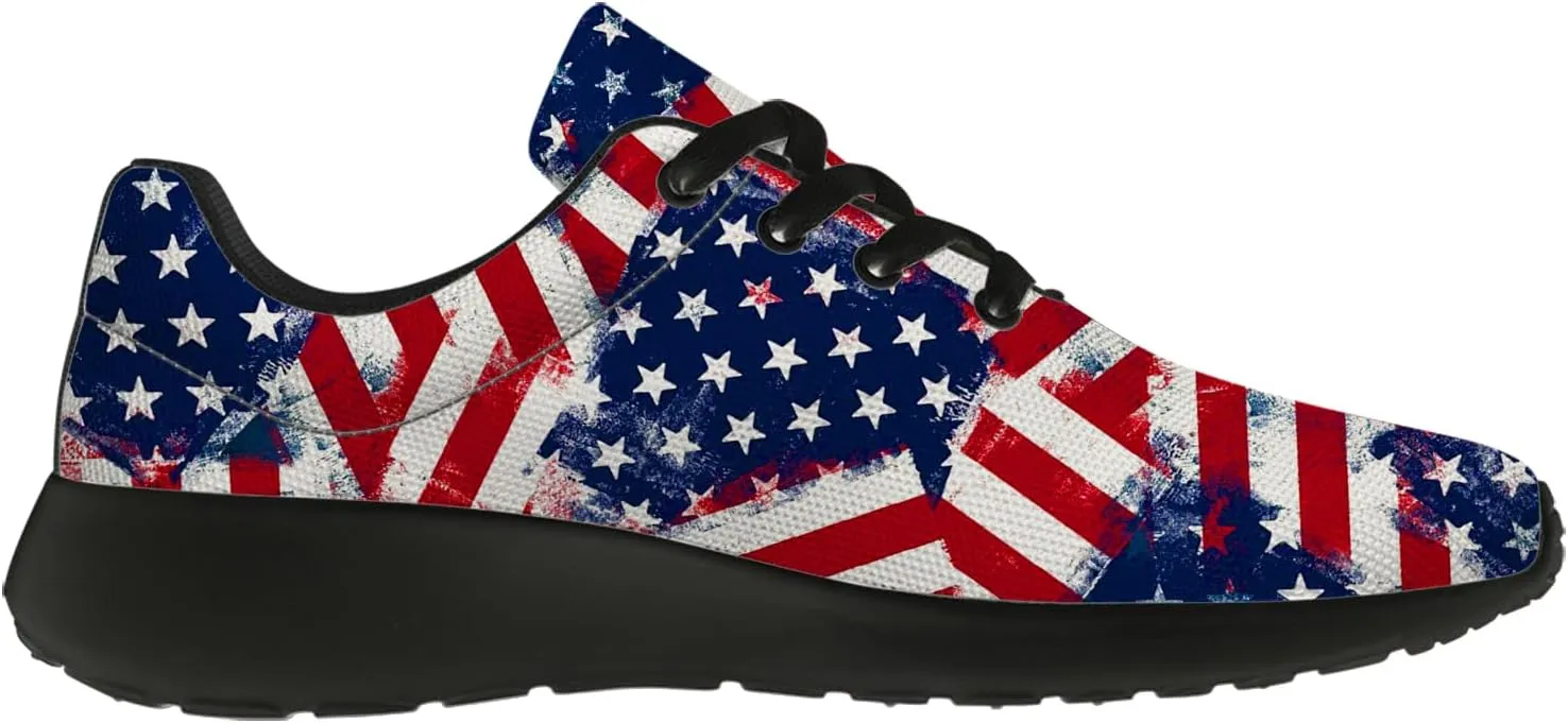 Flag Shoes for Women Men Running Shoes Lightweight Tennis Sneakers Patriotic Shoes Gifts