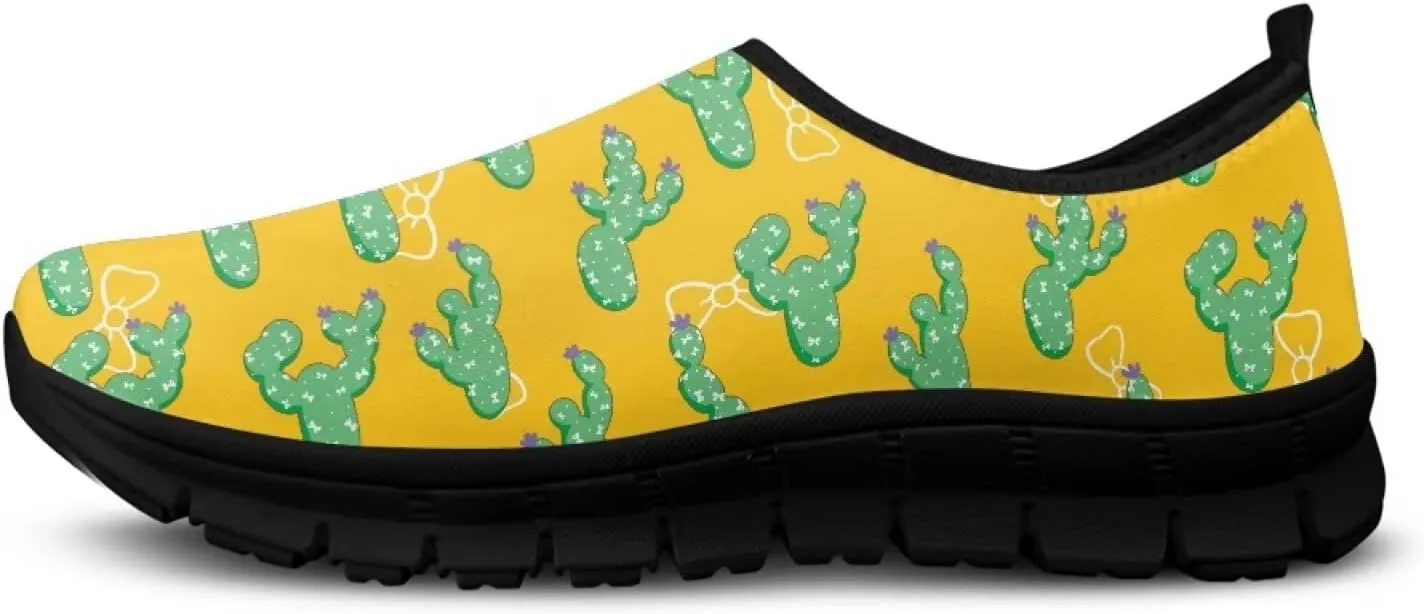 Flowers Print Mesh Shoes for Women Breathable Non-Slip Casual Loafers Fashion Running Hikking Sneaker for Outdoor