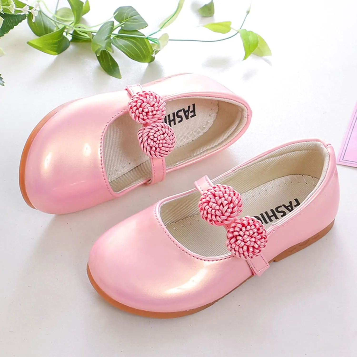 Girls Dress Shoes, Mary Jane Shoes for Girls, Wedding Party Flower Girl School Uniform Shoes Ballet Flats