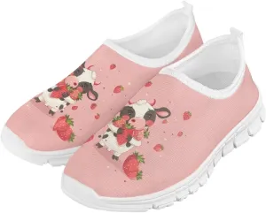 Girls Slip On Shoes Lightweight Breathable Tennis Running Athletic Shoes