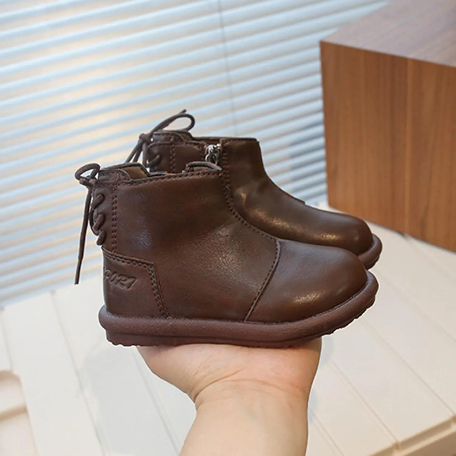 Girls Toddler High Top First Walking Shoes Lightweight Non-Slip Soft Soles Leather First Step Girls Boots Size Toddler 8