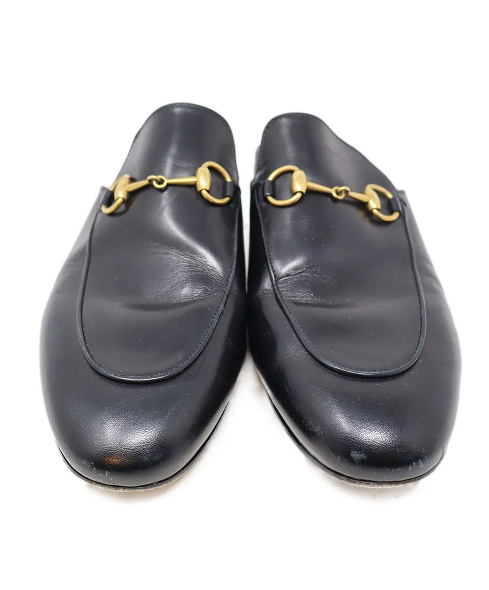 Gucci Black Leather Mules sz 8