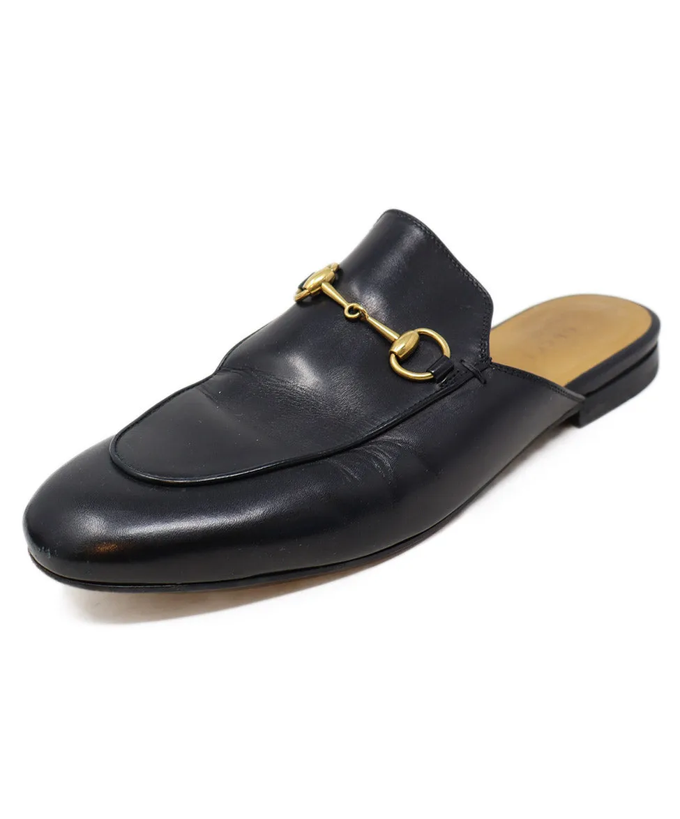 Gucci Black Leather Mules sz 8