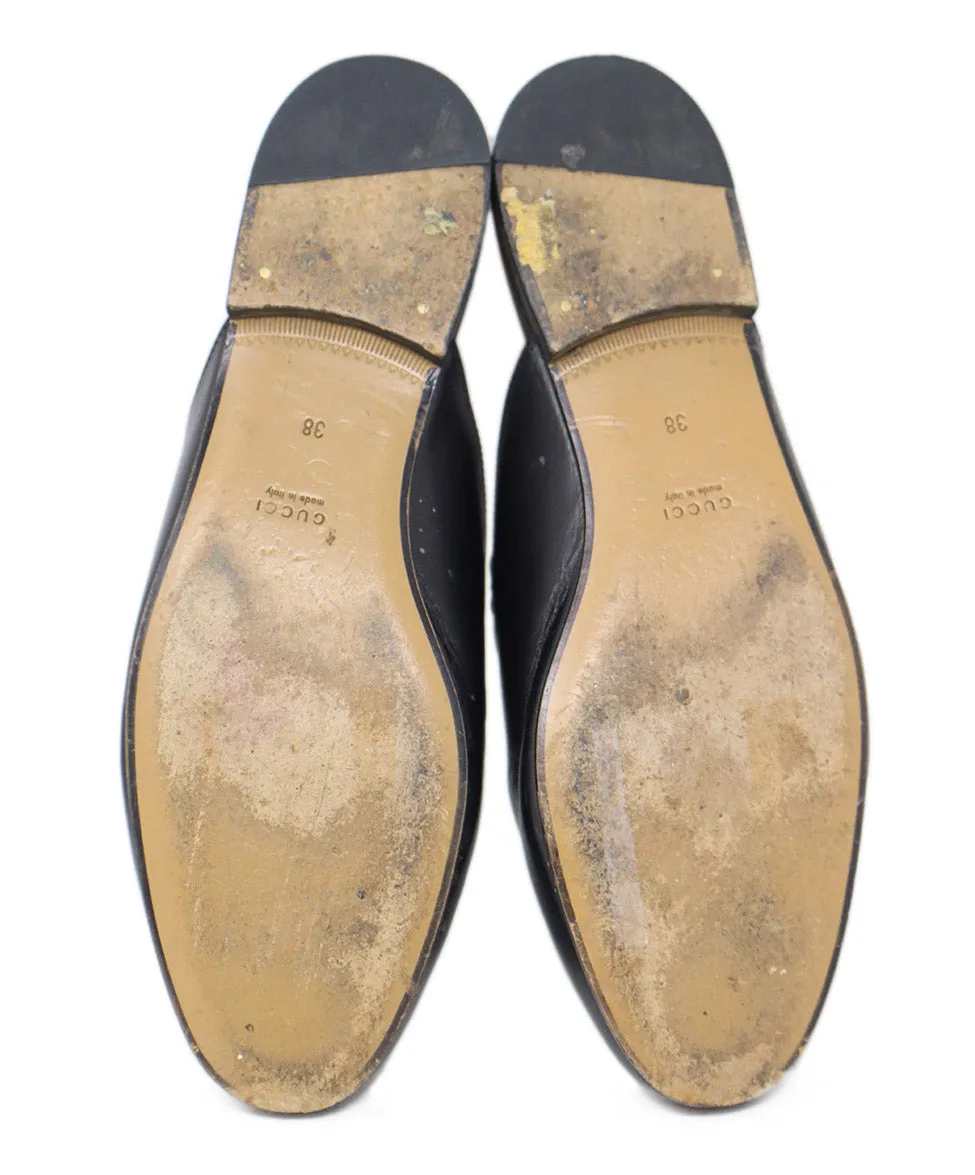 Gucci Black Leather Mules sz 8