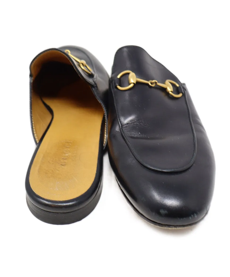 Gucci Black Leather Mules sz 8