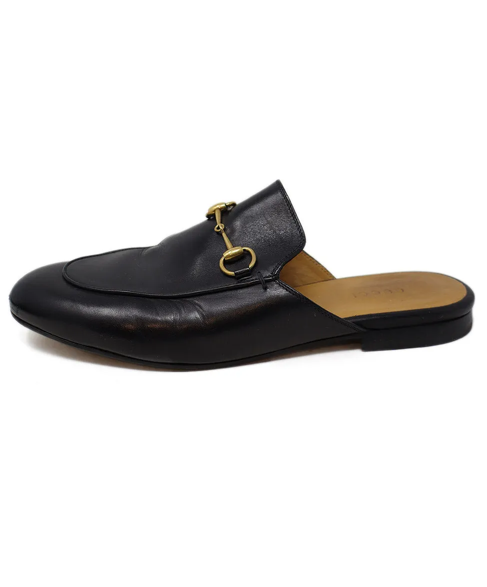 Gucci Black Leather Mules sz 8
