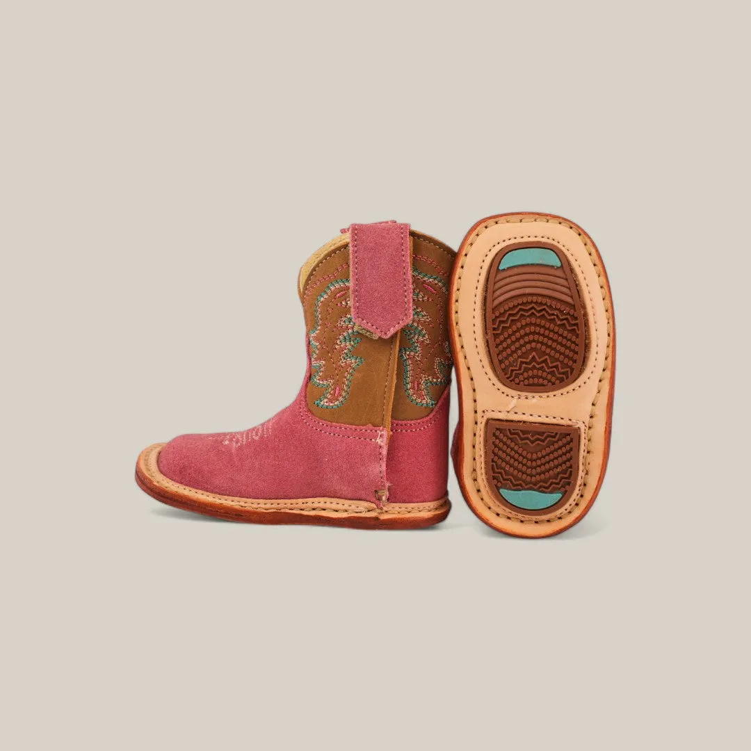 Harper - Pink Suede Camel Shaft - Square Toe