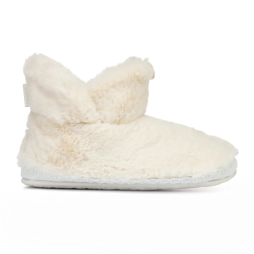 Harriet Faux Fur Slipper Boot - Cream | Bedroom Athletics - Clearance