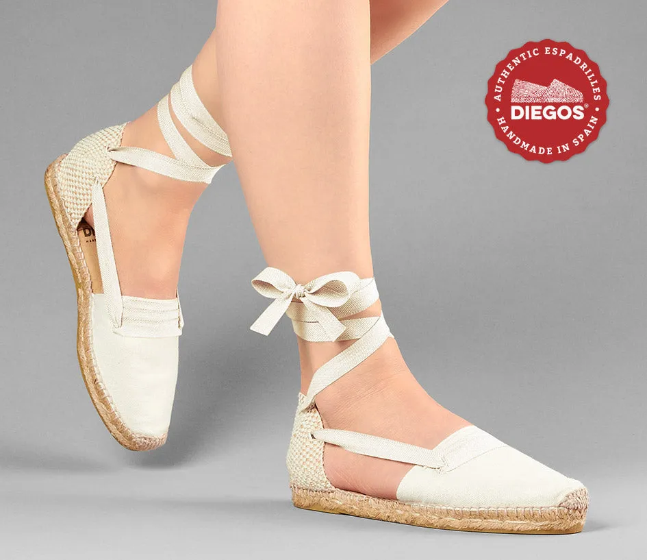 Ivory flat Lola Basque espadrilles