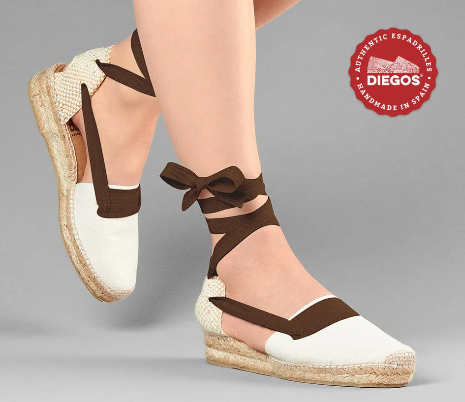 Ivory Lola low wedge Basque espadrilles