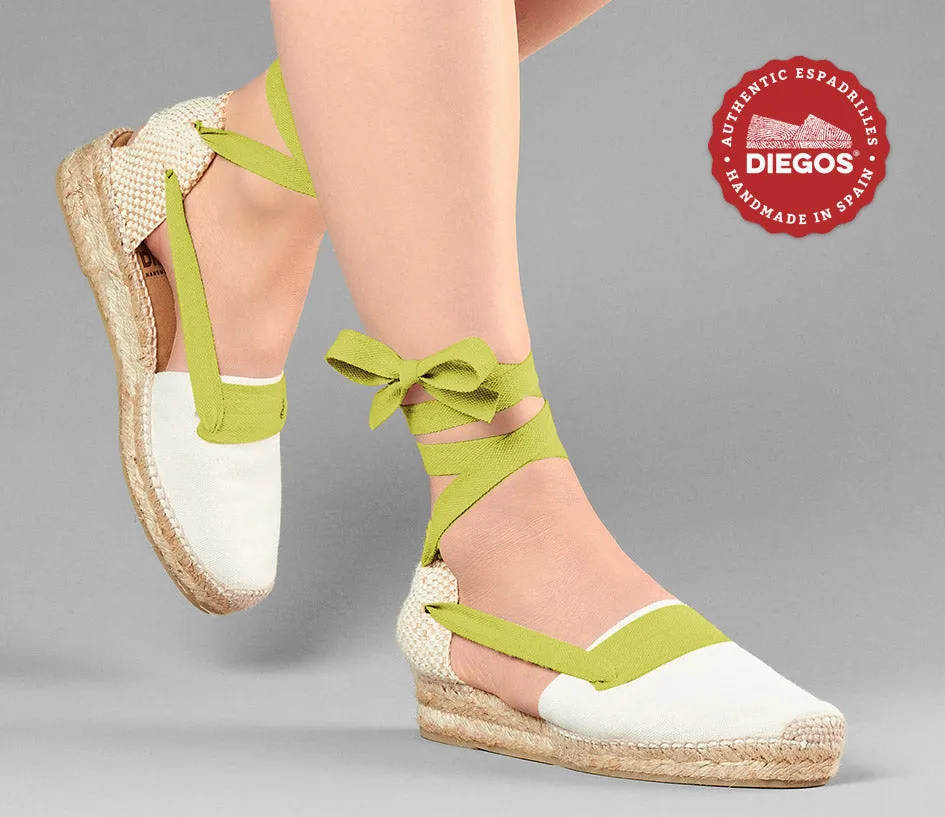 Ivory Lola low wedge Basque espadrilles