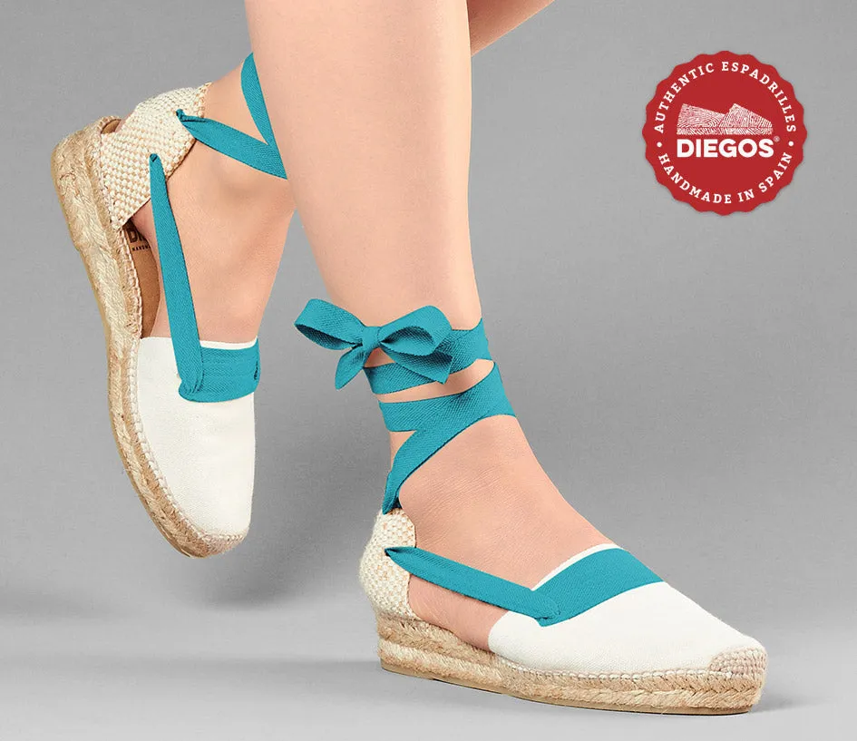 Ivory Lola low wedge Basque espadrilles