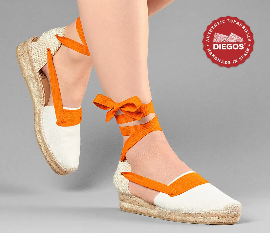 Ivory Lola low wedge Basque espadrilles