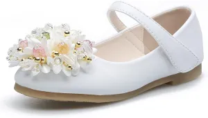 JOEupin Girls Dress Shoes Sparkle Mary Jane Princess Glitter Wedding Party Flats for Toddler Little Kids
