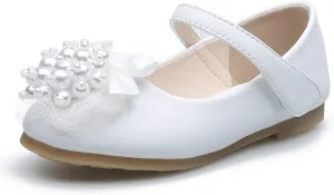 JOEupin Girls Dress Shoes Sparkle Mary Jane Princess Glitter Wedding Party Flats for Toddler Little Kids