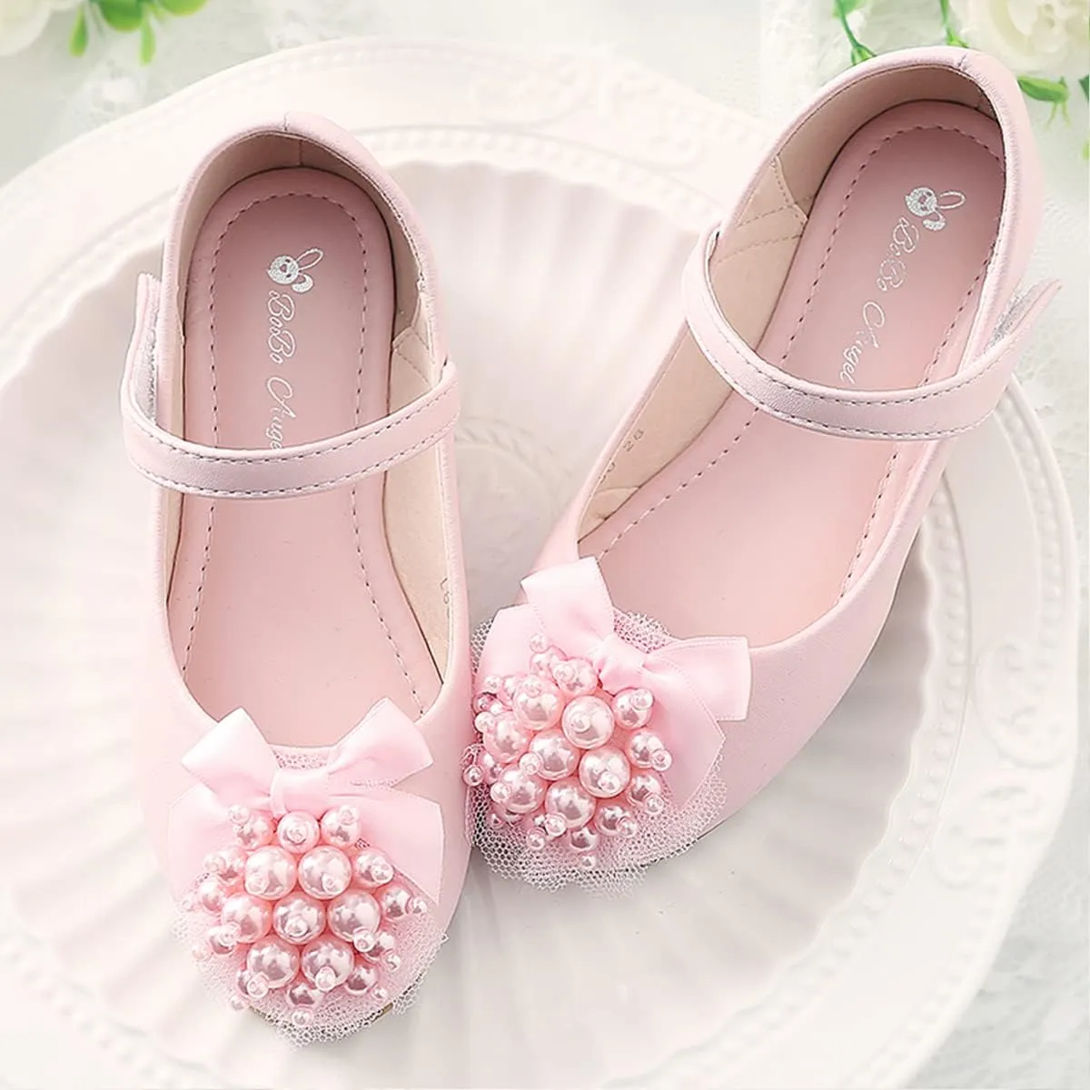 JOEupin Girls Dress Shoes Sparkle Mary Jane Princess Glitter Wedding Party Flats for Toddler Little Kids