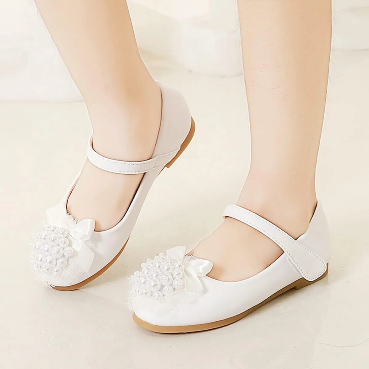 JOEupin Girls Dress Shoes Sparkle Mary Jane Princess Glitter Wedding Party Flats for Toddler Little Kids