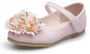 JOEupin Girls Dress Shoes Sparkle Mary Jane Princess Glitter Wedding Party Flats for Toddler Little Kids