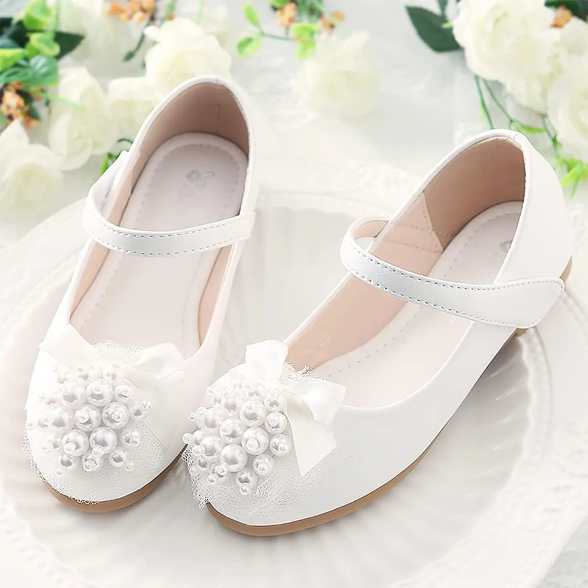 JOEupin Girls Dress Shoes Sparkle Mary Jane Princess Glitter Wedding Party Flats for Toddler Little Kids