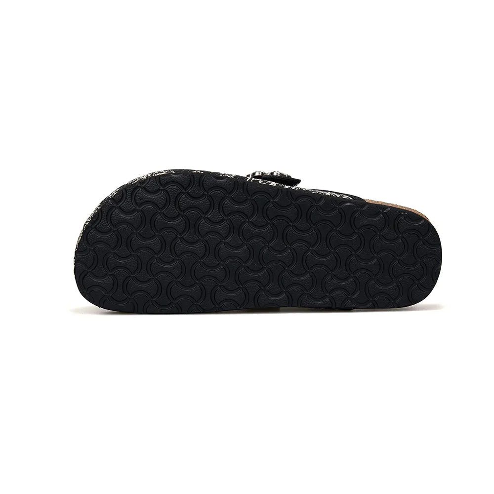JOY&MARIO Women’s Slip-On Fabric Birken Shoes in Black-77235W