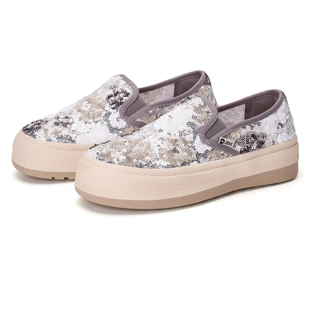 JOY&MARIO Women’s Slip-On Fabric Platform in Champagne-87869W