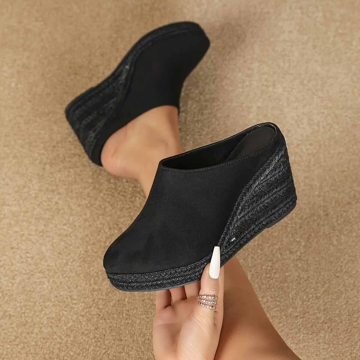 Juliette | Elegant backless espadrille heels