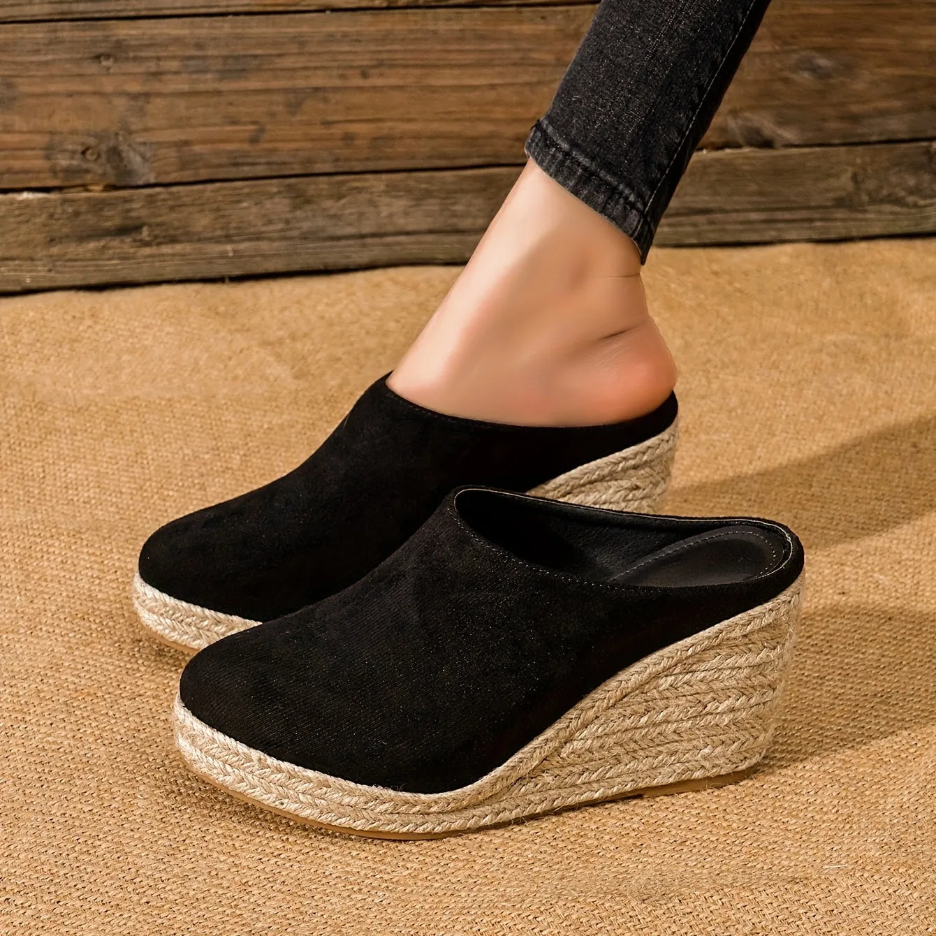 Juliette | Elegant backless espadrille heels