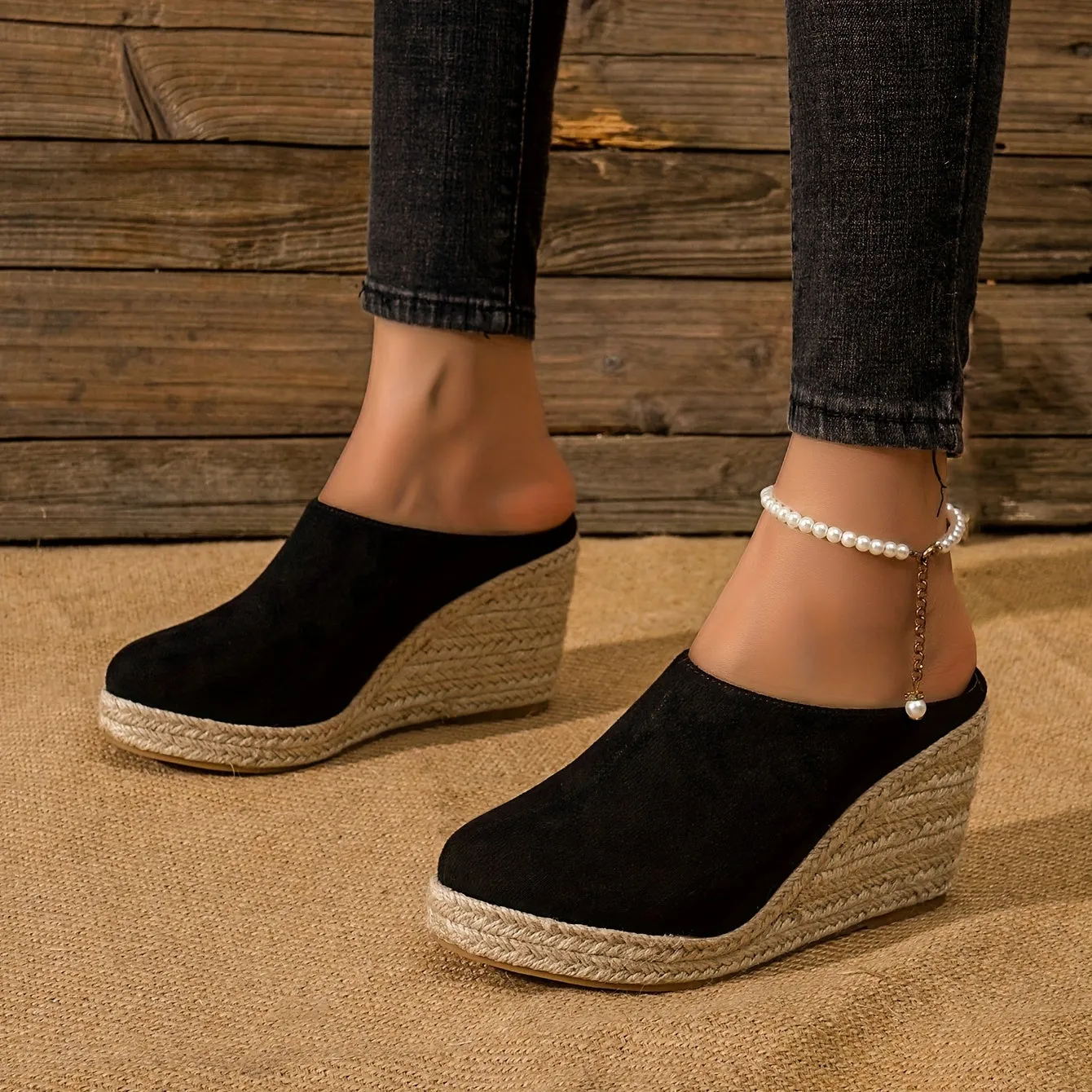 Juliette | Elegant backless espadrille heels