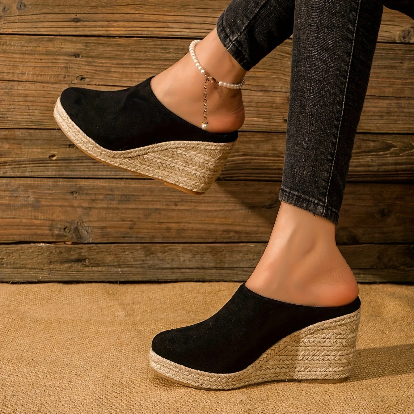 Juliette | Elegant backless espadrille heels