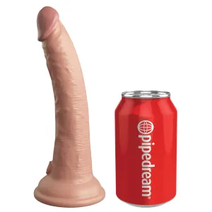 King Cock Elite 7 Inch Vibrating Silicone Dual  Density Cock With Remote - Light