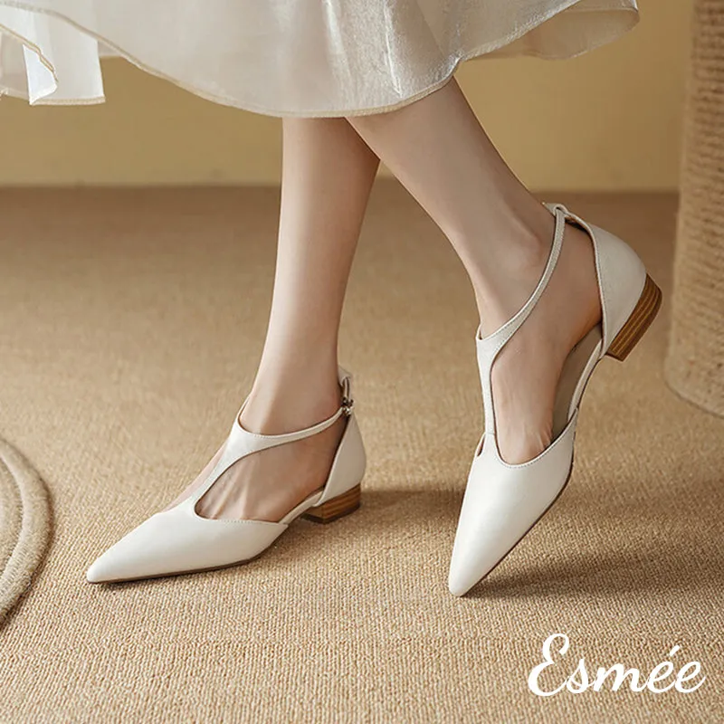 Leather Flat T-Straps