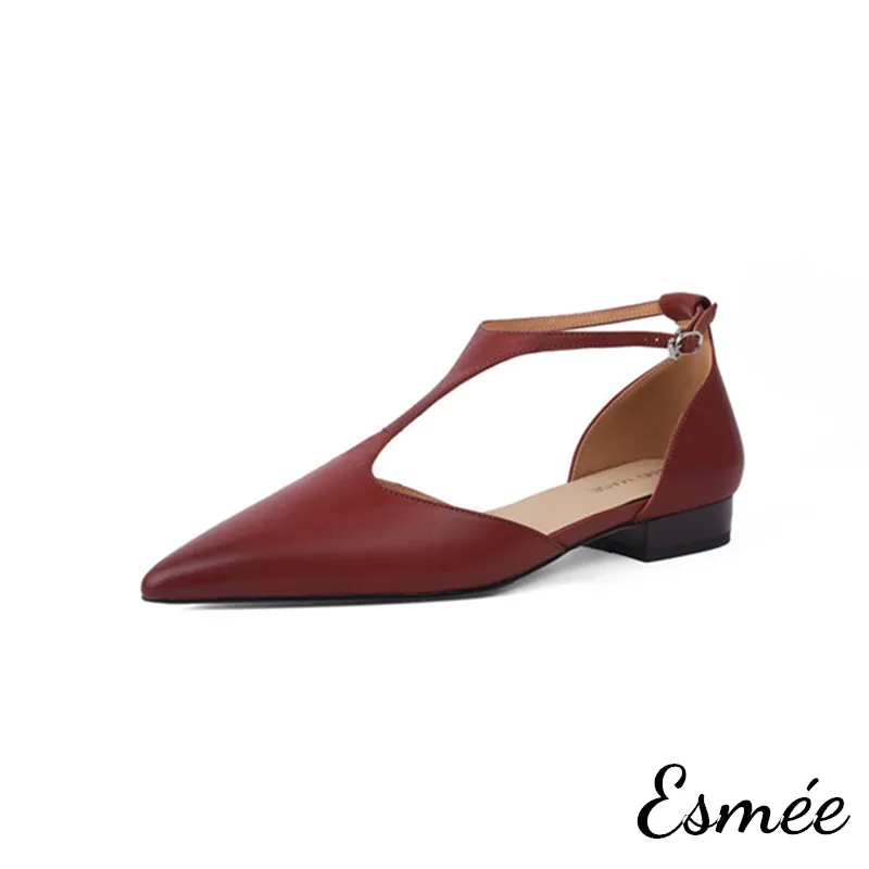 Leather Flat T-Straps