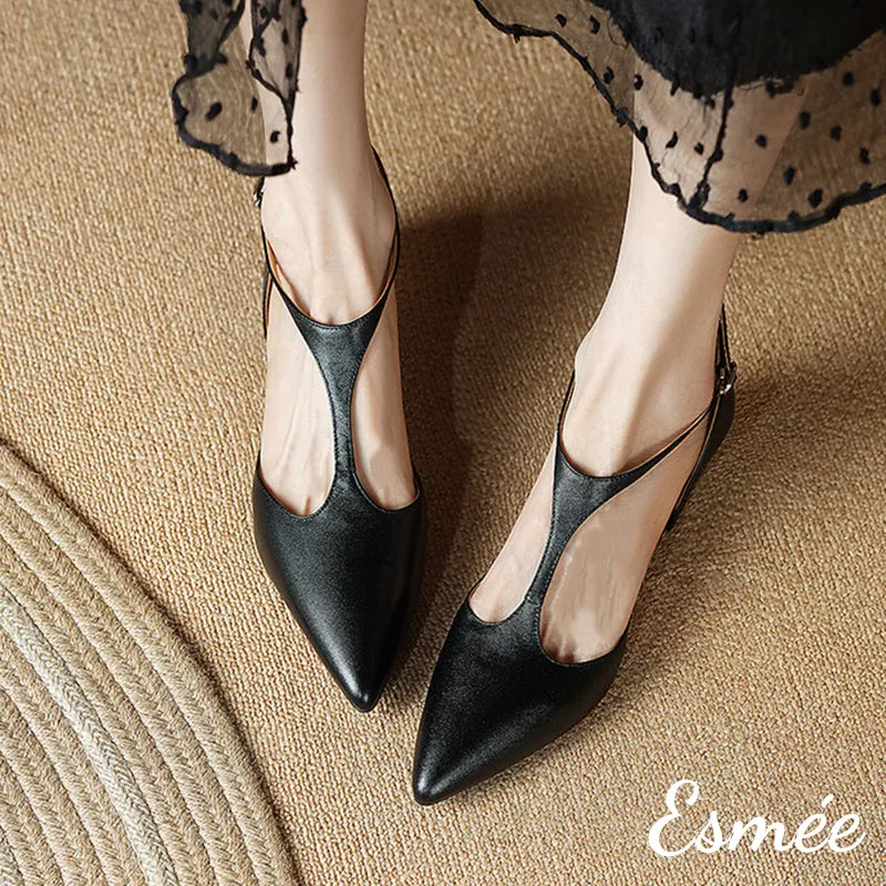 Leather Flat T-Straps