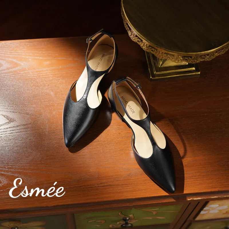 Leather Flat T-Straps