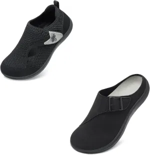 LeIsfIt Women's Wide Diabetic Adjustable Shoes Black Size 9
