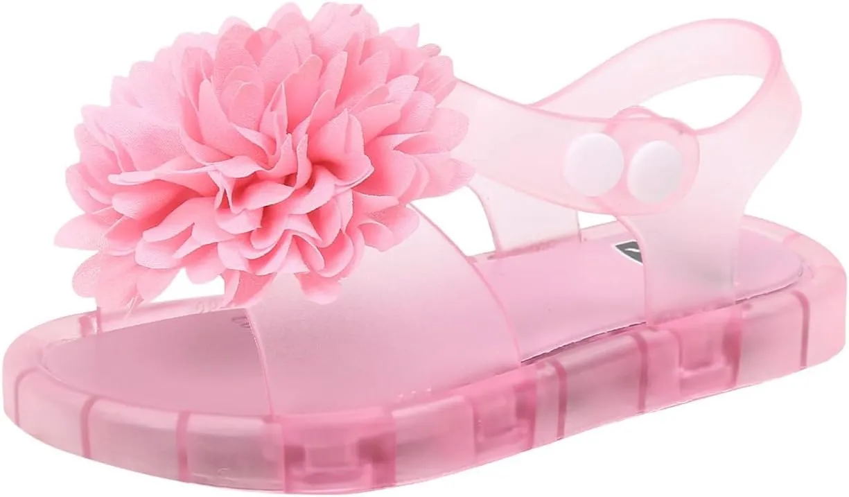 Little Girl Easter Summer Dress Shoes Children's Luminous Sandals Fashionable Diamond Flower Cute Princess Jelly Slippers Girls Double Slip On Slide Sandals