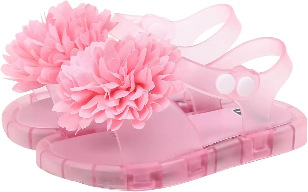 Little Girl Easter Summer Dress Shoes Children's Luminous Sandals Fashionable Diamond Flower Cute Princess Jelly Slippers Girls Double Slip On Slide Sandals