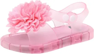 Little Girl Easter Summer Dress Shoes Children's Luminous Sandals Fashionable Diamond Flower Cute Princess Jelly Slippers Girls Double Slip On Slide Sandals