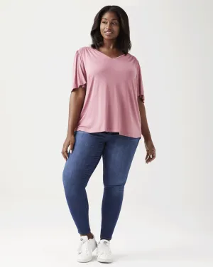 Lydia Smocked Shoulder Top | Coral