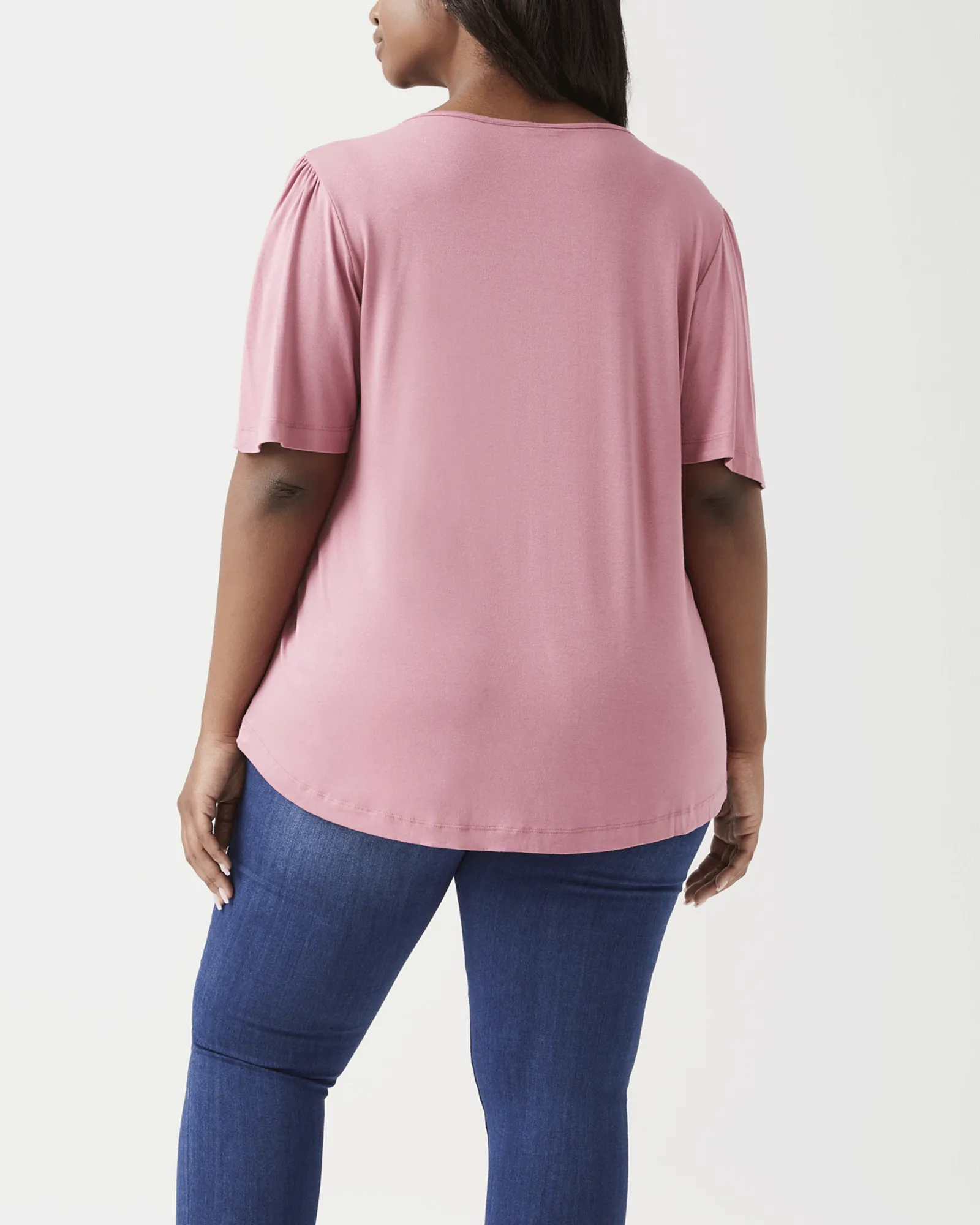 Lydia Smocked Shoulder Top | Coral