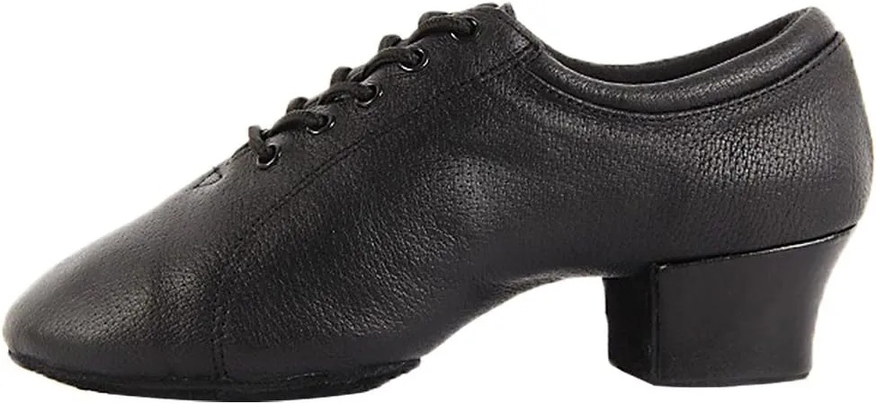 Mens Fashionable Modern Classic Rumba Closed Toe Ballroom Standard Dance Shoes, Black, 9