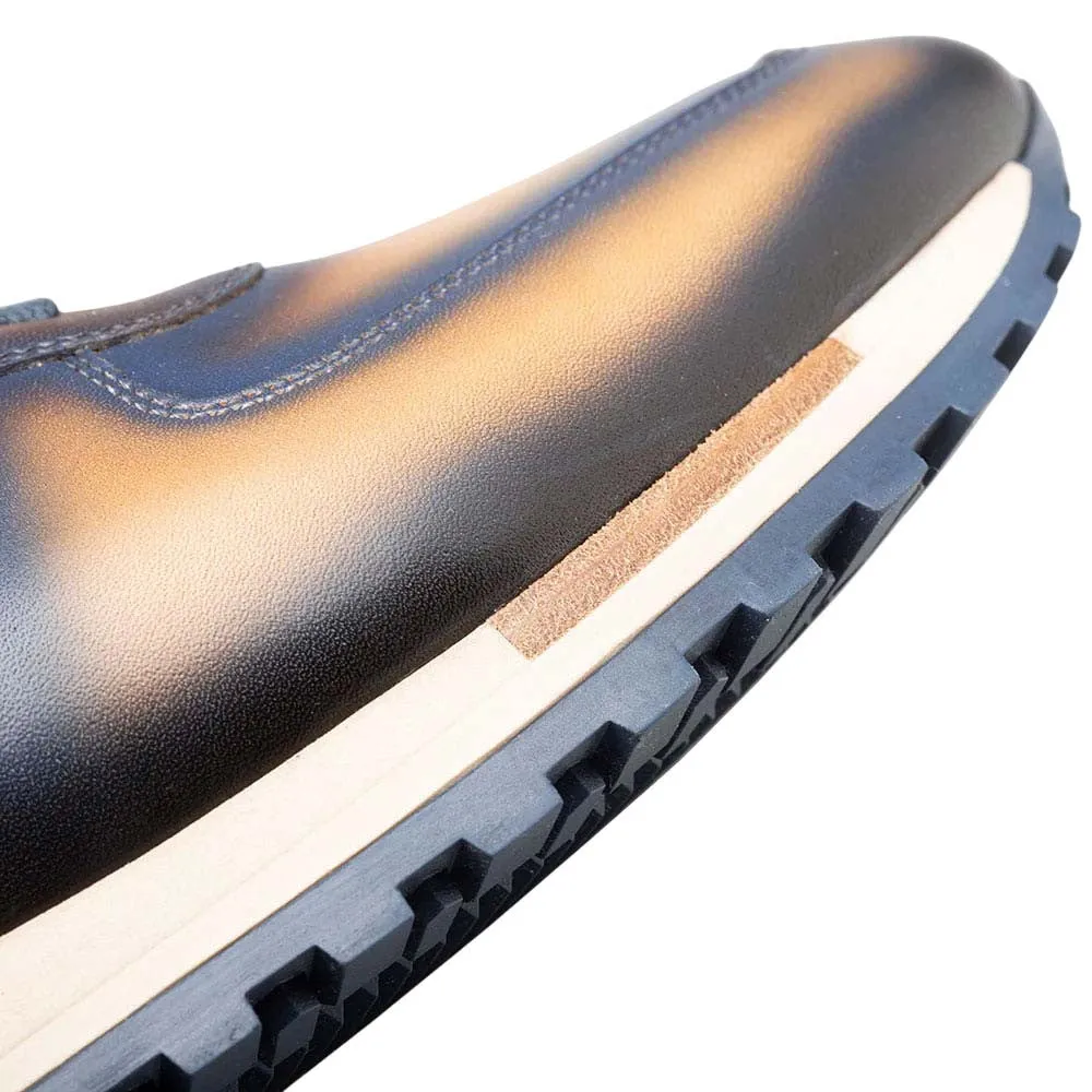 Mezlan Men's Latini Blue Multi-Tone Genuine Calfskin Sneakers