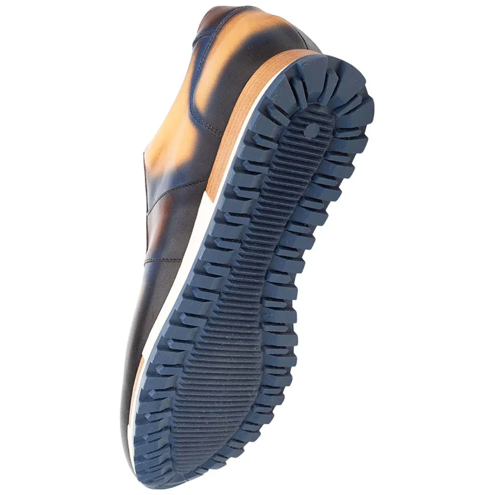 Mezlan Men's Latini Blue Multi-Tone Genuine Calfskin Sneakers