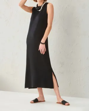 Miami Midi Side Slit Tank Dress In Black | Black