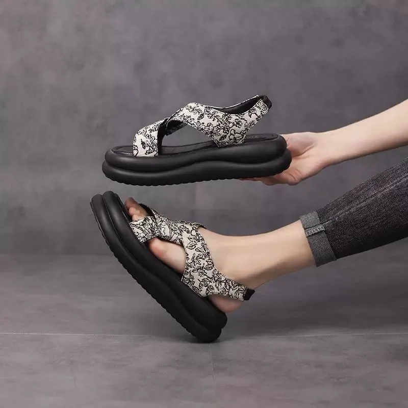 new fashionable thick soled sponge cake beach sandals