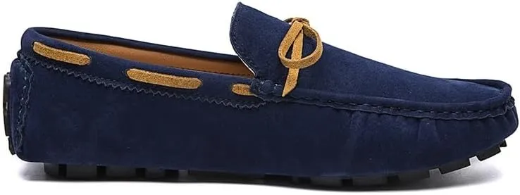 New Men's Loafers Square Toe Vegan Leather Boat Driving Loafers Flexible Comfortable Flat Heel Fashion Slip On